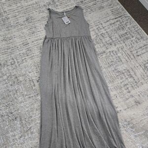 Gray Sleeveless Maxi Dress